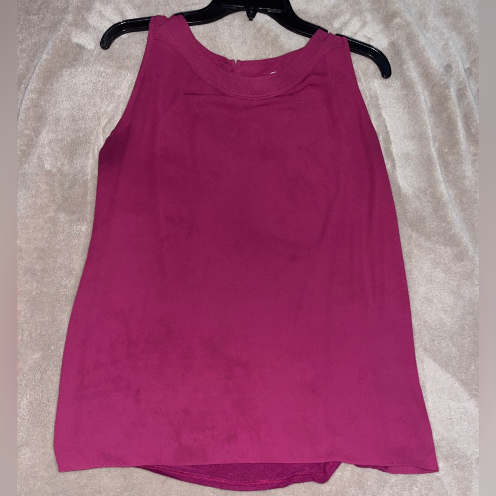 Loft Sleeveless Blouse. Dark Red Burgundy Size Large.